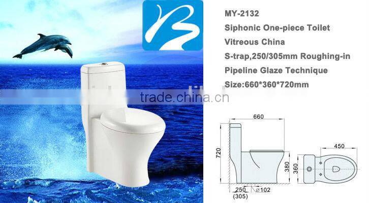 Elegant Siphonic Industrial One Piece Toilet