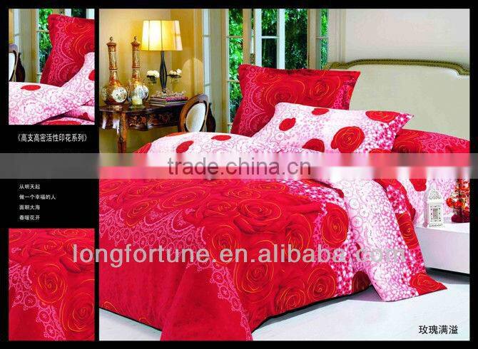 luxury reactive printed four pieces bedding set