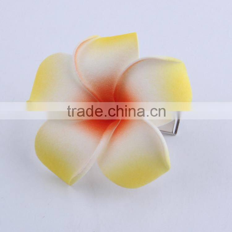 Elegant Hawaiian Foam Frangipani Plumeria Flower Hair Clips