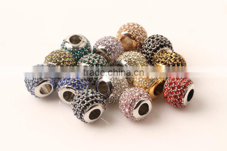 stainless steel Blue crystal beads for wholesale