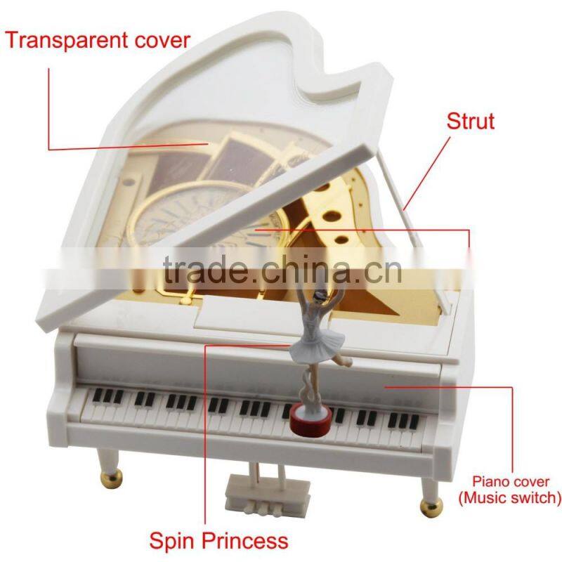 Creative Valentine's Day Gift Laputa Piano Dancing Lovely Ballerina Girls Rotating Music Box Vintage Mechanical Classical