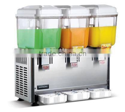 Electric cold beverage dispenser with double tanks for drink shop use