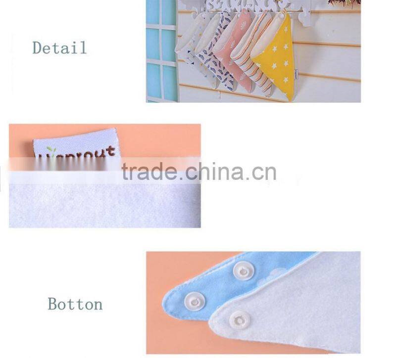 Top quality two layers 100% absorbent cotton baby bib bandana