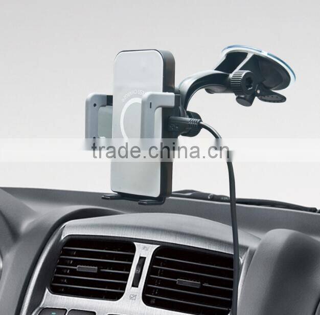 2015 high efficiency car Qi wireless charger for mobile phone