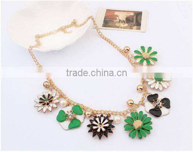 New Green Flower Choker Collar Vintage Pendant Statement Necklace Women Necklaces & Pendants Fashion Necklaces for Women 2014