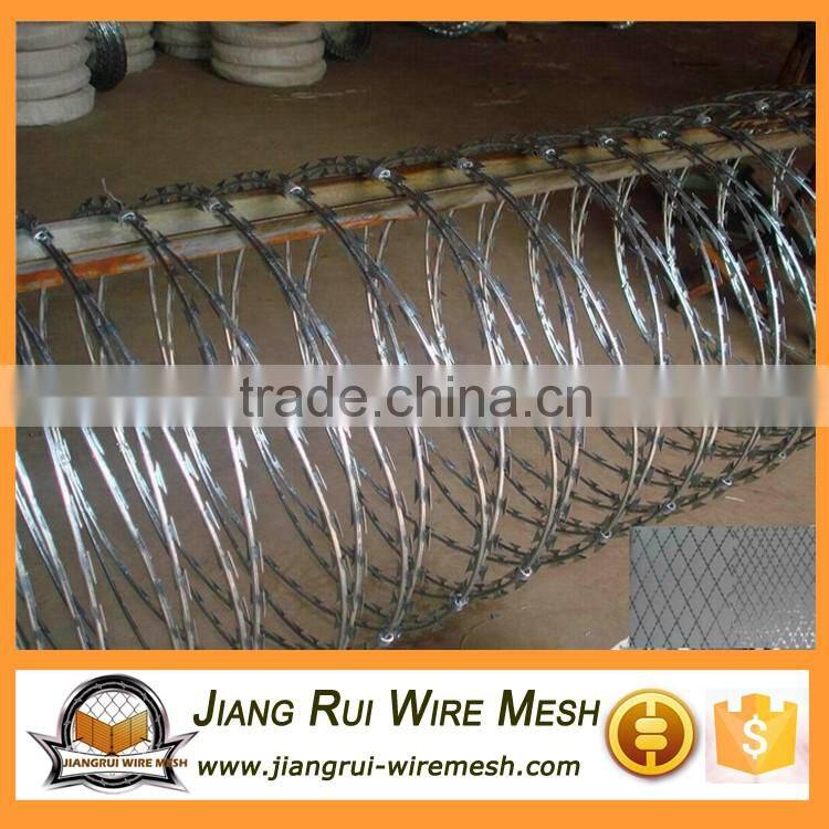 Heavy duty electric galavanized razor barbed wire