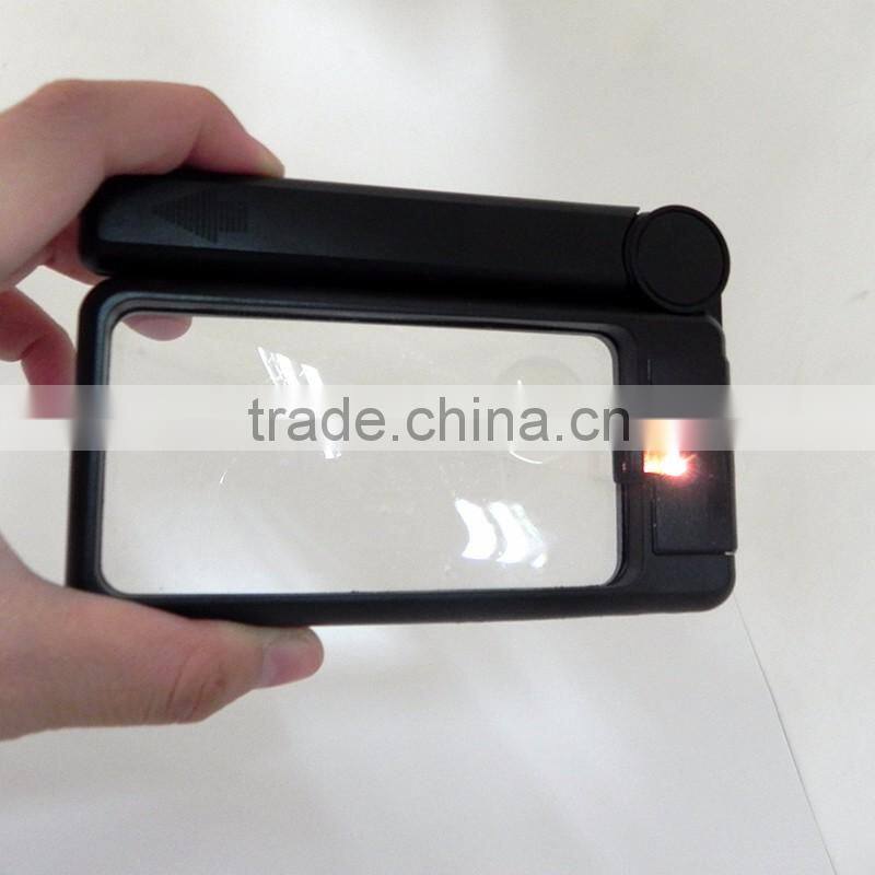 Hot Sale 3X Foldable Desktop Handheld Reading Magnifier With 2 LED Magnifying Glass