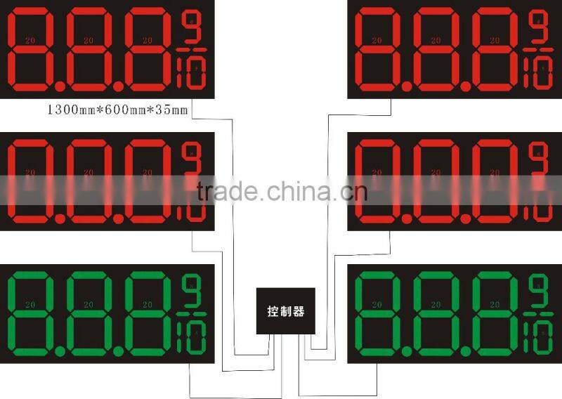 2015 Amazing 24inch 8.88 9/10 LED gas price sign,waterproof,for gas station