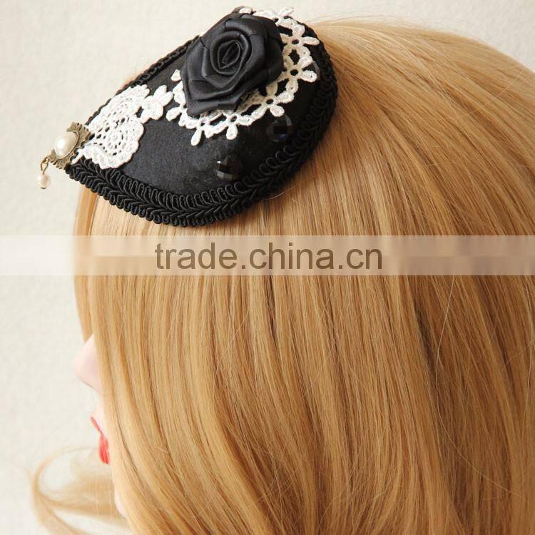 MYLOVE fashion party rose lace mini top hat handmade jewelry