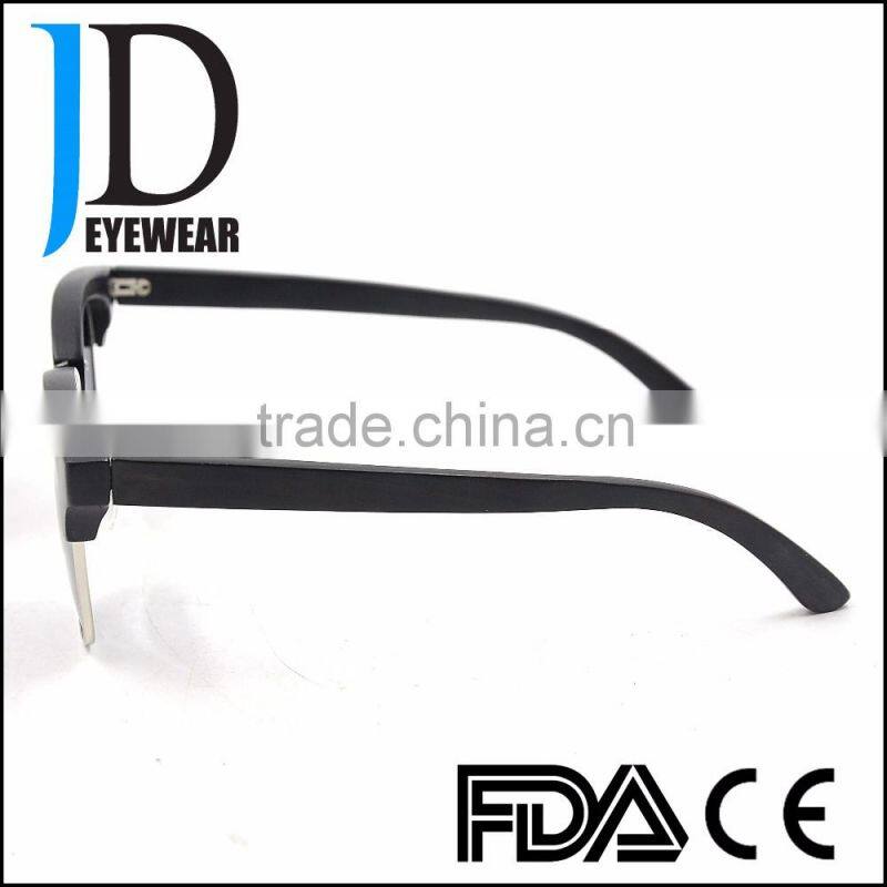 Half-Rim Ebony Wood OEM Black Natural Wooden Sunglasses