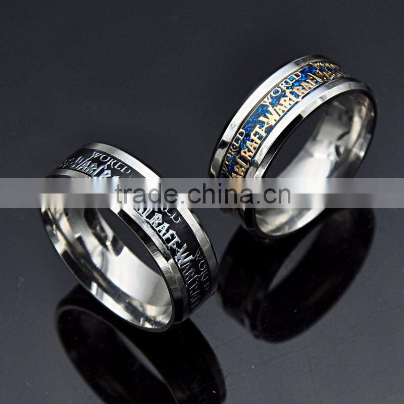 Factory Cheap Stainless Steel Sticker Ring Punk Wide Wedding Band for men Jewelry
