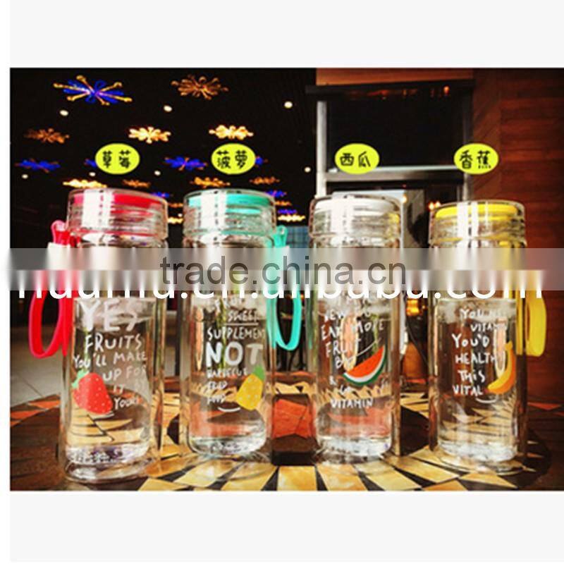 glass joyshaker water bottle, Borosilicate water bottle, Glass sports bottle