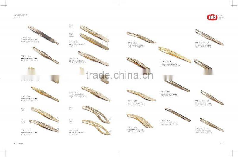 Gold Plating Eyebrow Tweezer/Stainless Steel Tweezers