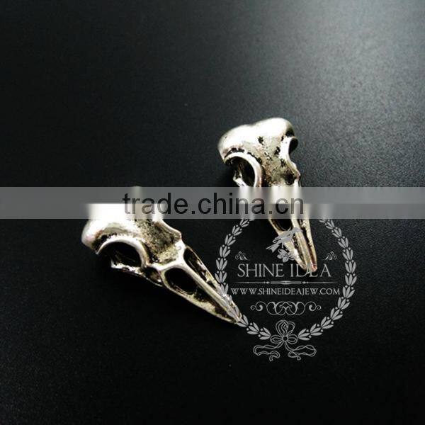 32*15mm vintage antique silver metal heavy duck head skull pendant charm 1830066