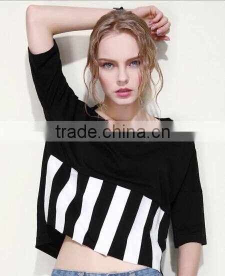 off-shoulder t shirt new fashion design girls t shirt sexy young girls t-shirt OEM&ODM factory latest design Fashion t shirts