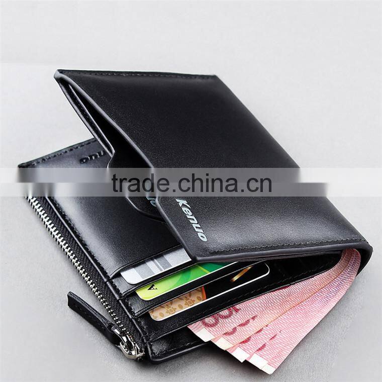 perfect design bi-fold leather men wallet for gift