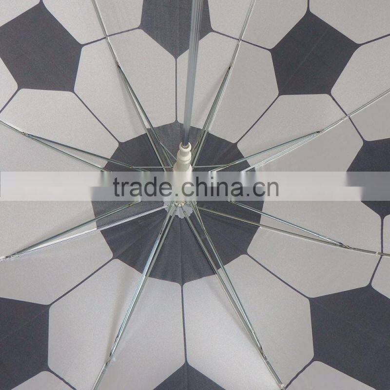 Automatic open long arm outdoor sunny rain umbrella with football color