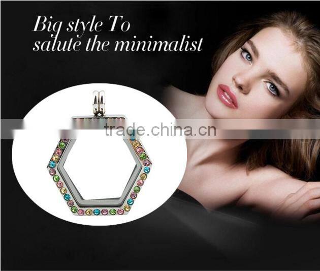 OEM Accept fahion 316l stainless steel jewelry floating locket designs