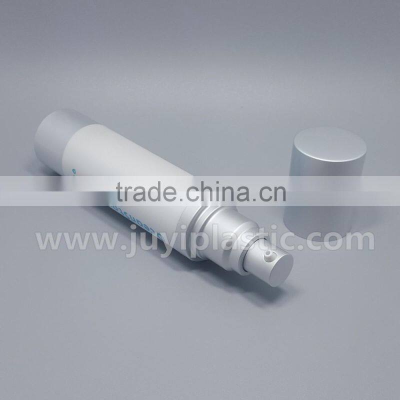 50ml silver airless cream bottle 30ml good design gold/silver/blue airless perfume bottle matt white color cosemtic bottle
