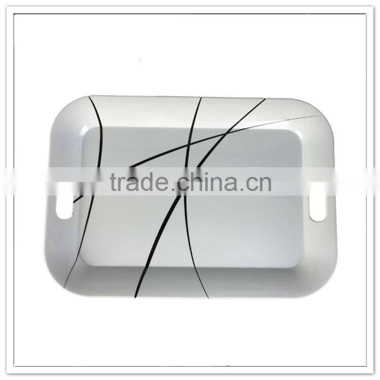 White color homeware plastic food tray with handles