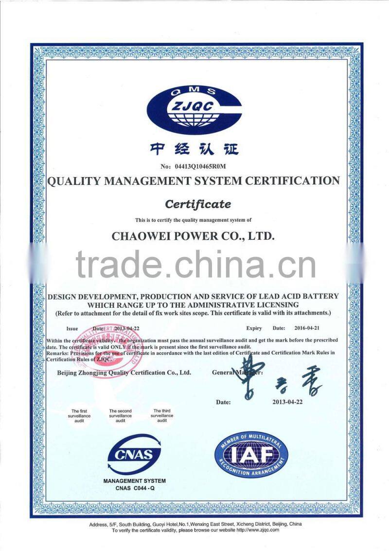 EVF Series VRLA Battery for Electric Vehicles, 6V 180Ah/3hr