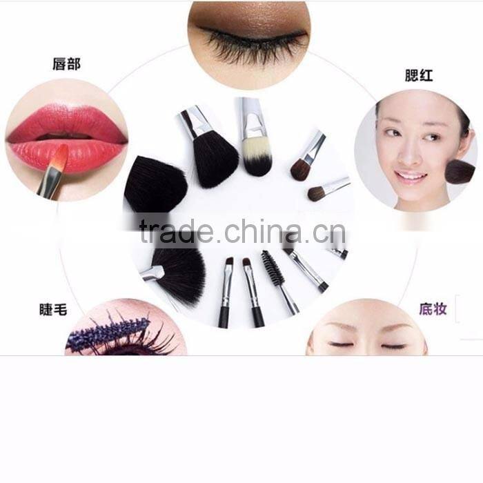 12 PCS Black Makeup Brush Set High Quality Goat Hair Cosmetic Brush Travel Brush Set