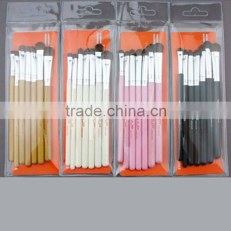 7pcs Natural hair long lasting eye shadow makeup brush for smudge make up
