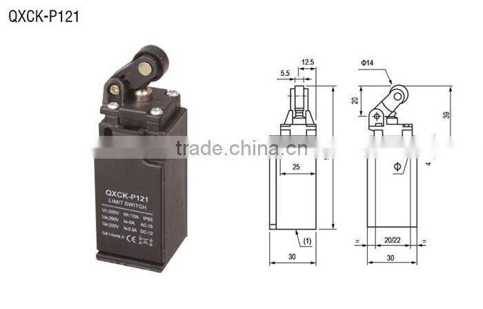 QXCK-P121 Thermoplastic roller tumbler directacting type 1m/s 15 million times 30*30*63mm IP65 Limit Switch
