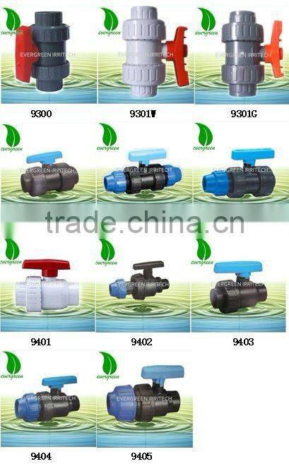 Female Thread PN16 Plastic Blue PVC Single Union Ball Valve
