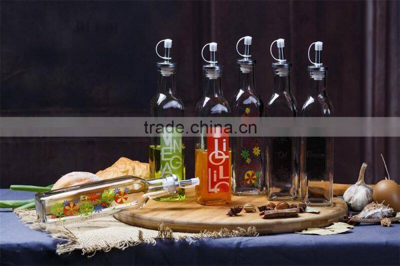 10.50Z clear glass oil bottle glass jar