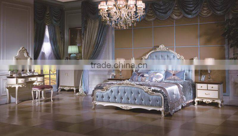 Bisin i French Style Hand Carved Solid Wood Luxury European Bedroom Furniture Set