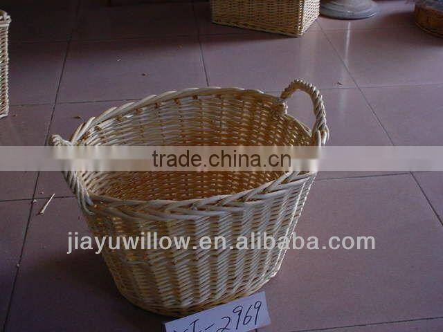 Two handles large wicker/willow laundry storage basket