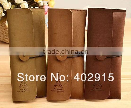 Supply Retro tower suede leather pen bag & pen box