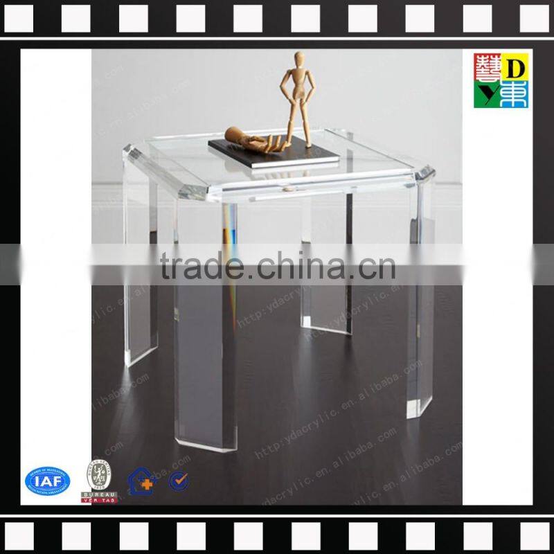 Transparent beauty acrylic end table PMMA coffee tables plastic tea table from china manufacturer