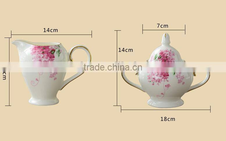 Drinkware wholesale alibaba wedding return gift grace tea ware 17 pcs ceramic tea set, tea pot set, bone china tea set