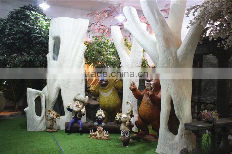 Home garden decoration 100cm to 1000cm Height artificial indoor live plastic ficus red with green big palm tree EZLS05 1015