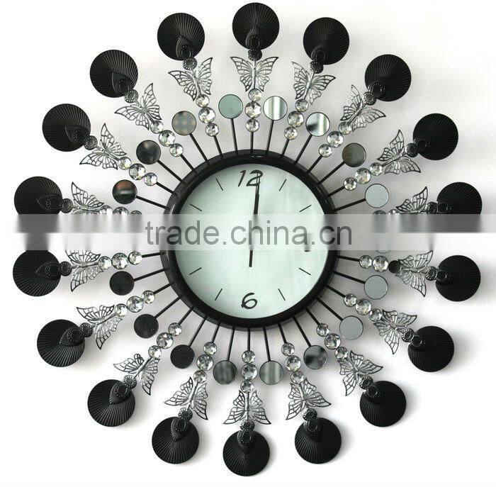 acrylic diamond metal wall clock