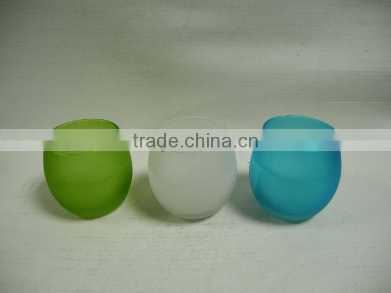 2016 fashion colorful cylinder glass candle holder