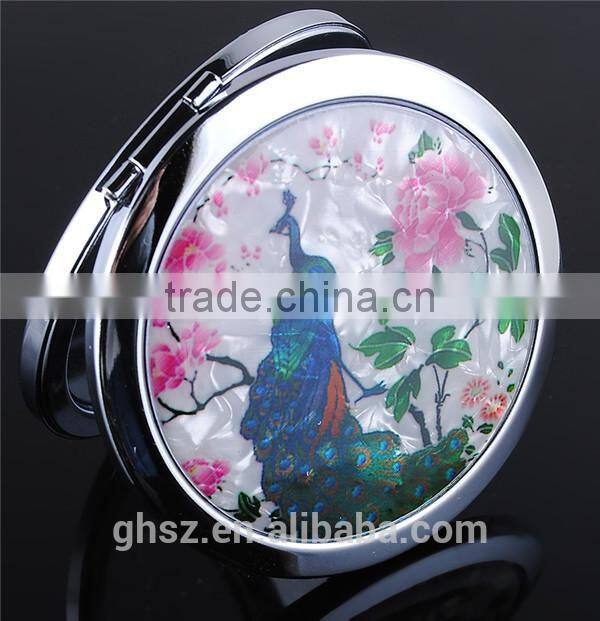 Guo hao hot sale custom make-up cosmetic pocket mirror , promotional sheet glass prices mirror