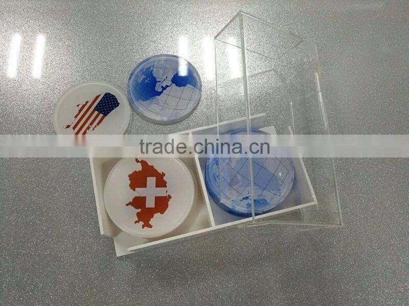2017 China Factory custom acrylic tea cup coaster/coffee cup coaster