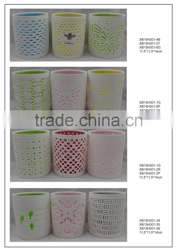 Wedding candle holder Ceramic candle holder