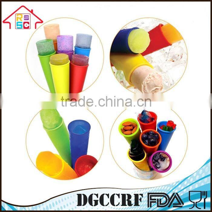 NBRSC 2-Piece Summer Kitchen Ice Cream Maker Snack Container Silicone Frozen Popsicle Mold with Lids