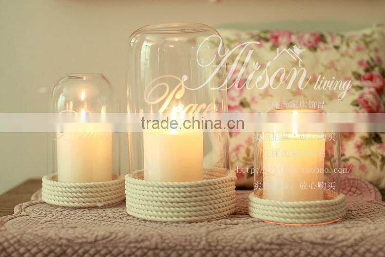 Transparent glass candlestick without base