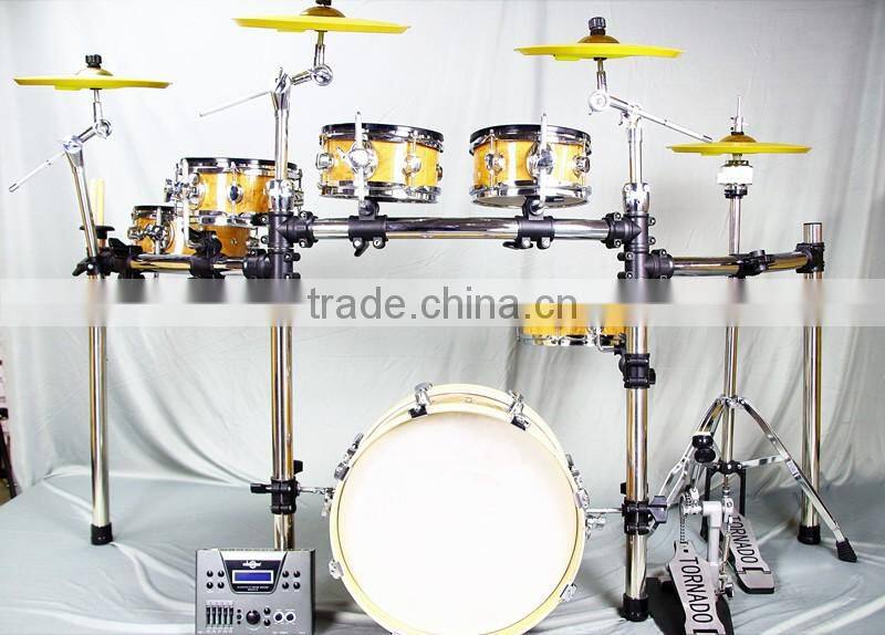6 pc wooden chamber pvc cover electronic drum kits