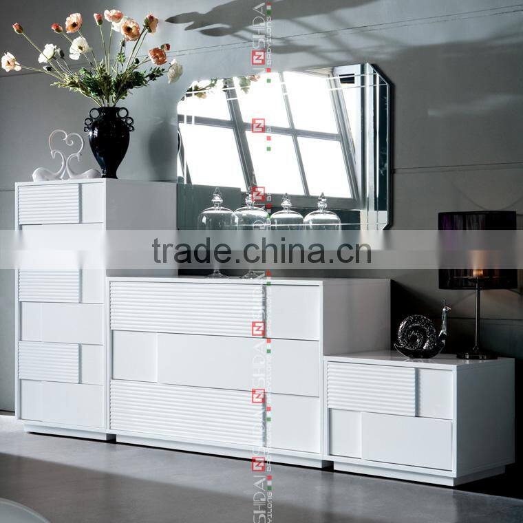 Double Dresser Chest 6 Drawer Modern Furniture Storage White Entryway Organizer T-39