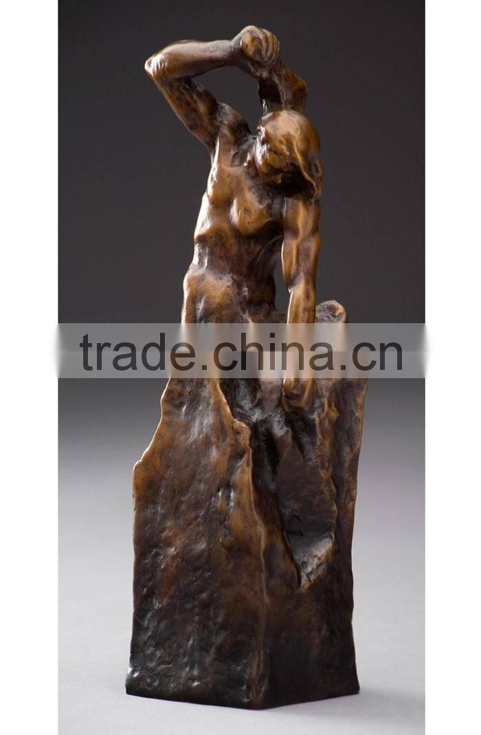 famous art metal craft self made man statue bronze sculpture for garden decoration
