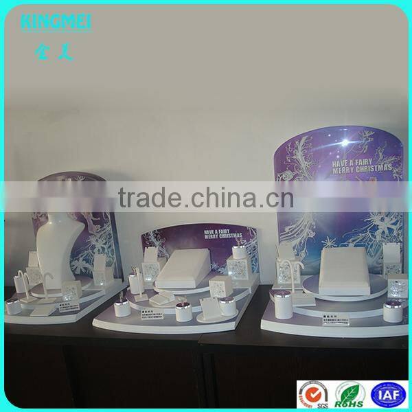 Hot sale new design L shape acrylic cosmetic display stand,acrylic jewelry display stand