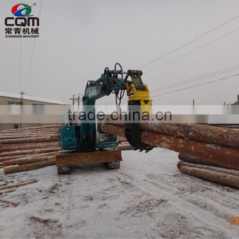 Excavator hydraulic wood grapple