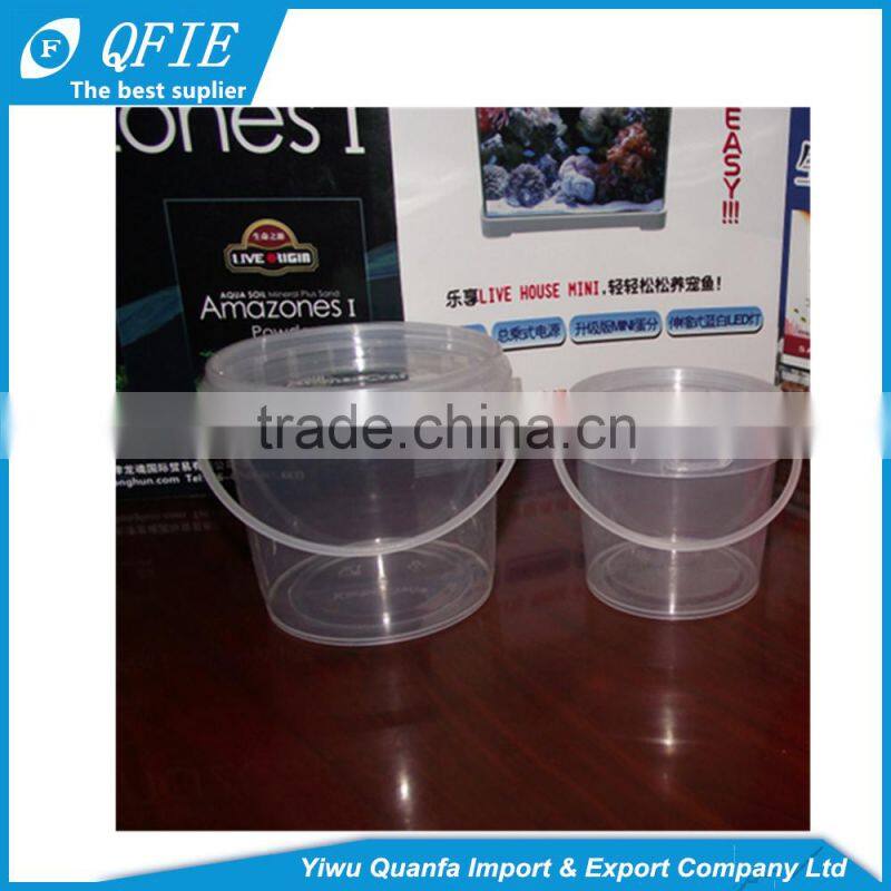 Wholesale food grade PP 1 Litre empty plastic container with handle and lid