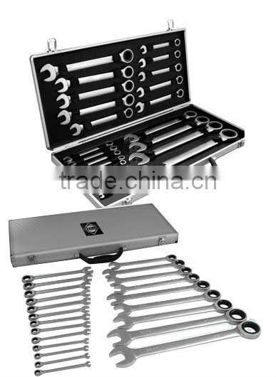22pcs ratchet spanners set with silver strong aluminum box